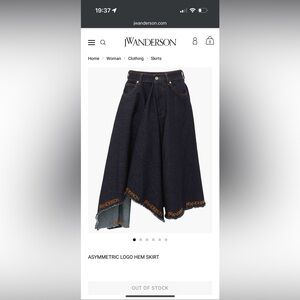 J.W. Anderson Asymmetric logo hem skirt
